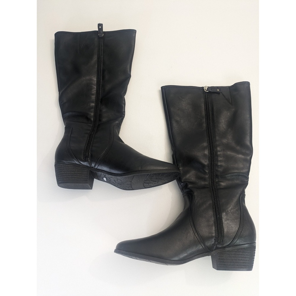 Dr. Scholl's Shoes womens Brilliance Wide Calf Riding Boot, Black, 11